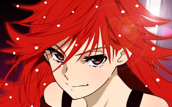 イラスト 1680x1050 と パンティ＆ストッキングwithガーターベルト アナーキー・パンティ ソロ 長髪 赤い目 wide image 赤髪 close-up 女の子