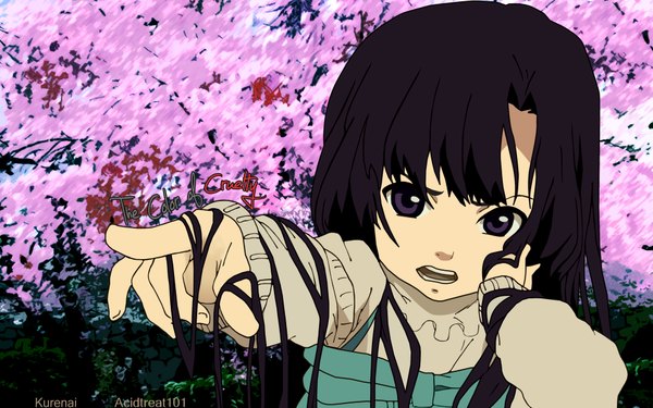 Anime picture 1920x1200 with kure-nai kuhouin murasaki highres wide image purple eyes purple hair