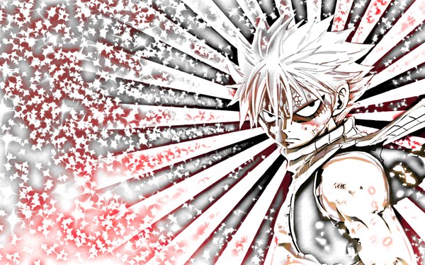 Anime picture 1920x1200 with fairy tail natsu dragneel single looking at viewer fringe highres short hair hair between eyes wide image black eyes boy scarf