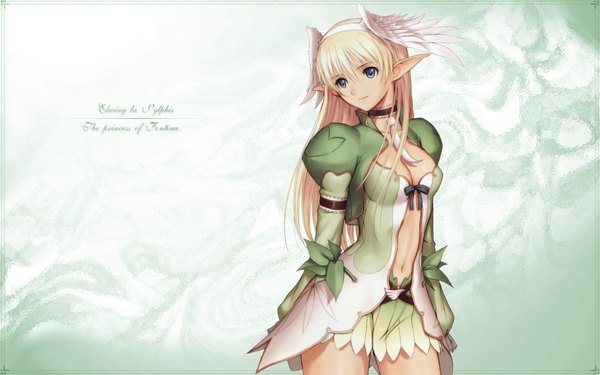 Anime picture 1920x1200 with shining (series) shining tears shining wind elwing tony taka highres wide image pointy ears girl