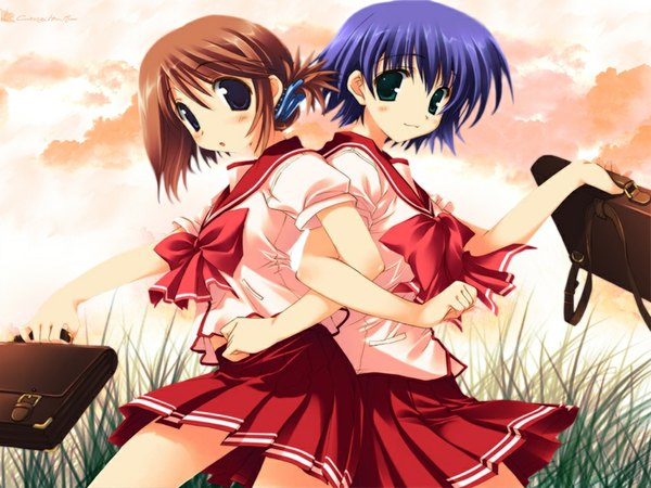 Anime picture 1024x768 with to heart 2 to heart leaf (studio) komaki manaka tonami yuma