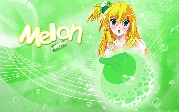Anime picture 1920x1200 with akikan melon (akikan) highres wide image green background