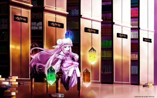 Anime picture 1920x1200 with touhou patchouli knowledge highres wide image girl