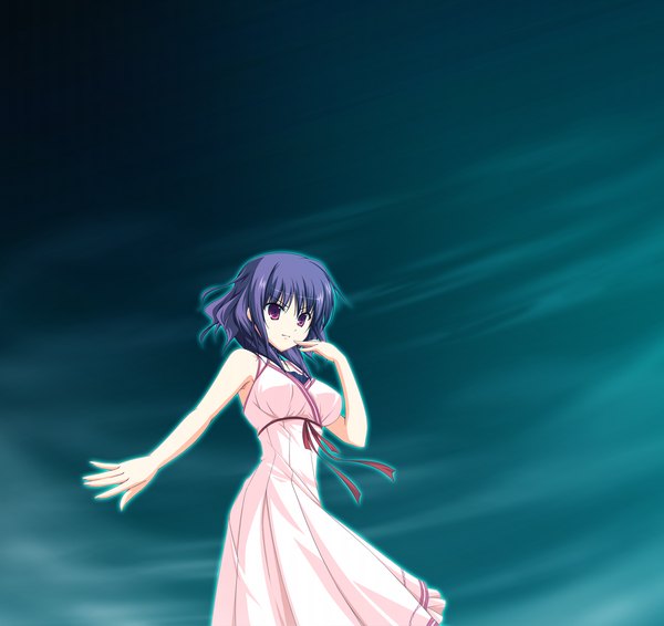 Anime picture 1280x1209 with fortissimo//akkord:bsusvier (game) ooba kagerou short hair purple eyes game cg purple hair girl dress