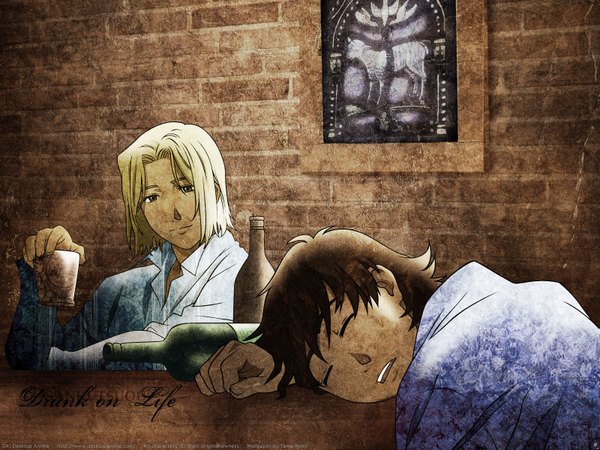 Anime picture 1600x1200 with gankutsuou gonzo tama-neko brick wall tagme franz d'epinay