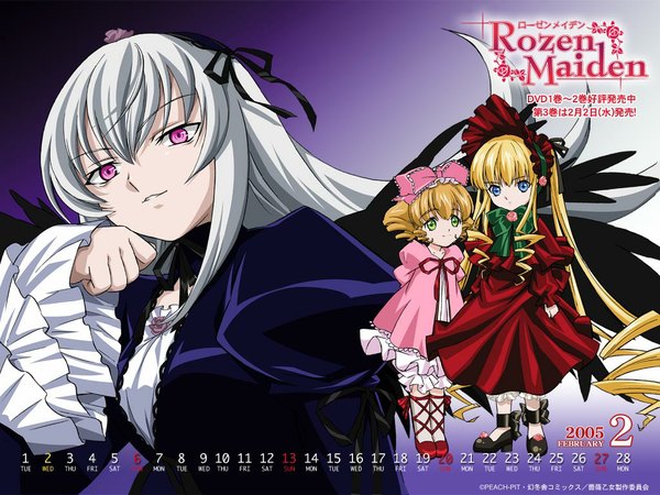 Anime picture 1024x768 with rozen maiden suigintou tagme