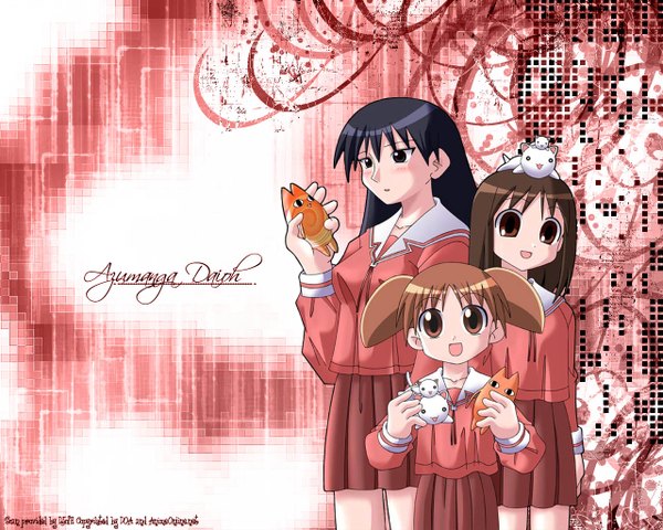 Anime picture 1280x1024 with azumanga daioh j.c. staff kasuga ayumu mihama chiyo sakaki girl