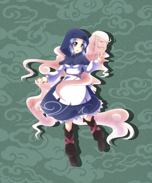 Anime picture 1200x1440 with touhou kumoi ichirin unzan tall image blue eyes blue hair girl