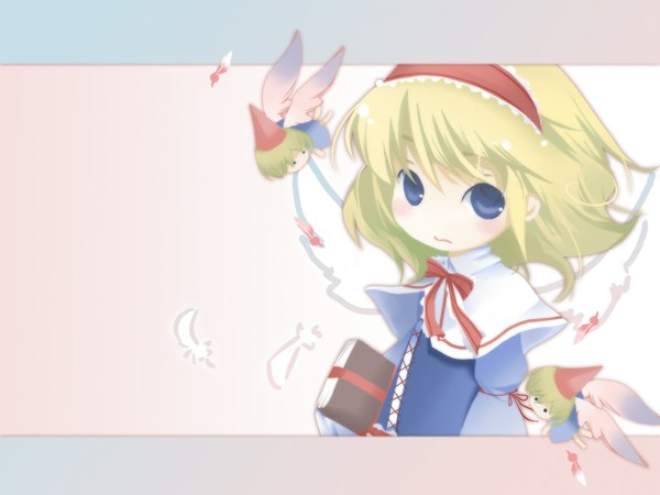 Anime picture 1024x768 with touhou alice margatroid wallpaper chibi girl munyumunyu