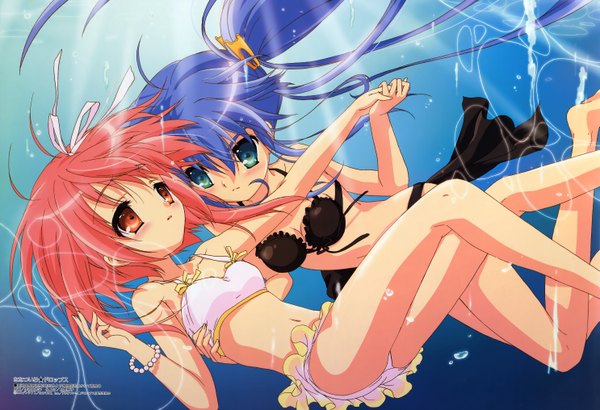 Anime picture 5939x4064 with nanatsuiro drops akihime sumomo yuuki nona highres light erotic swimsuit bikini black bikini