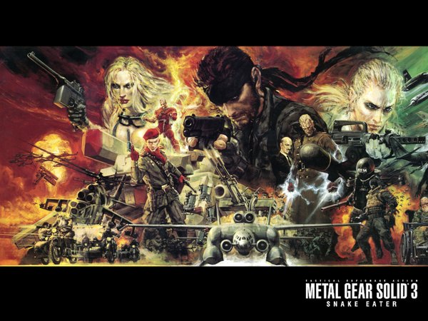 Anime picture 1600x1200 with metal gear solid 3 metal gear metal gear solid konami big boss revolver ocelot naked snake the boss eva the sorrow volgin highres official art the end the fury the pain