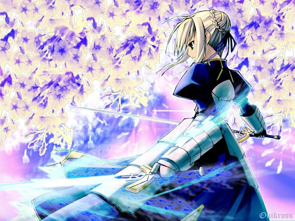 Anime picture 1024x768 with fate (series) fate/stay night studio deen type-moon artoria pendragon (all) saber sword
