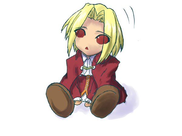 Anime picture 2560x1920 with shingetsutan tsukihime melty blood type-moon highres blonde hair red eyes sitting chibi solid eyes cape wallachia