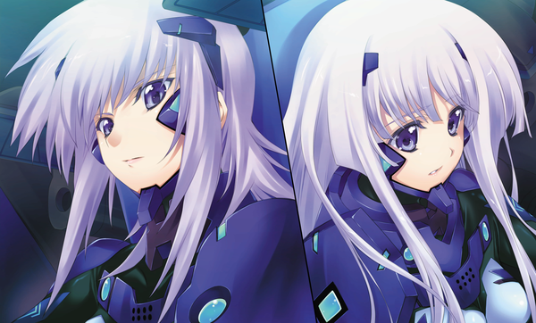 Anime picture 2604x1575 with muvluv total eclipse muv-luv cryska barchenowa inia sestina long hair highres blue eyes wide image multiple girls white hair multiview girl 2 girls bodysuit