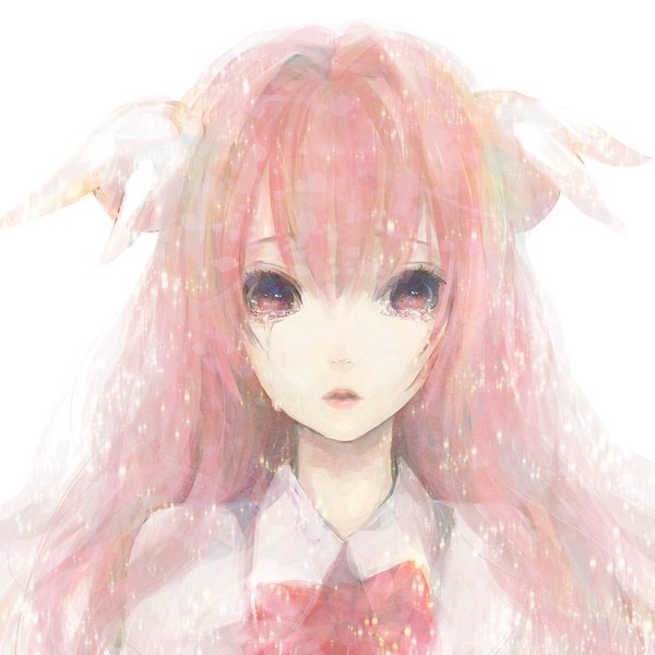 Anime picture 1200x1200 with pita ten misha (pita ten) bonnou-s-rice (artist) single long hair pink hair pink eyes tears face crying girl