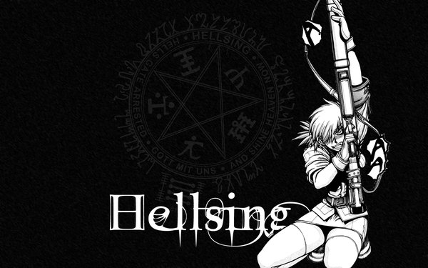 Anime picture 1440x900 with hellsing seras victoria wide image