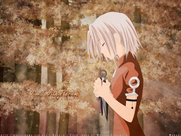 Anime picture 1600x1200 with naruto studio pierrot naruto (series) haruno sakura single short hair holding pink hair eyes closed girl weapon plant (plants) tree (trees) kunai