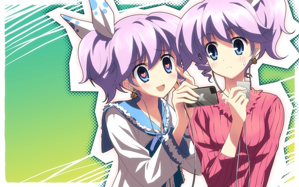 Anime picture 3840x2400 with dj max portable studio sdt ladymade star seha klatt yuuki tatsuya highres wide image twins