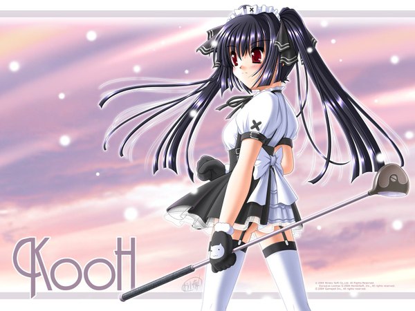 Anime picture 1600x1200 with pangya kooh maid girl uniform golf club tagme