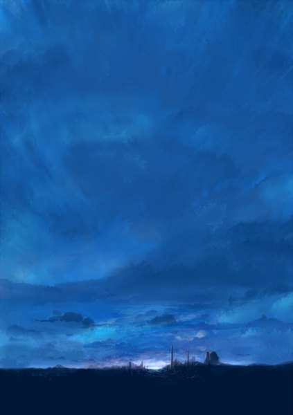 Аниме картинка 600x850 с оригинальное изображение bounin высокое изображение небо облако (облака) без людей растение (растения) дерево (деревья)