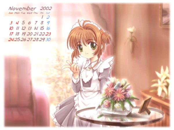 Anime picture 1280x960 with card captor sakura clamp kinomoto sakura mutsuki (moonknives) wallpaper calendar 2002 calendar