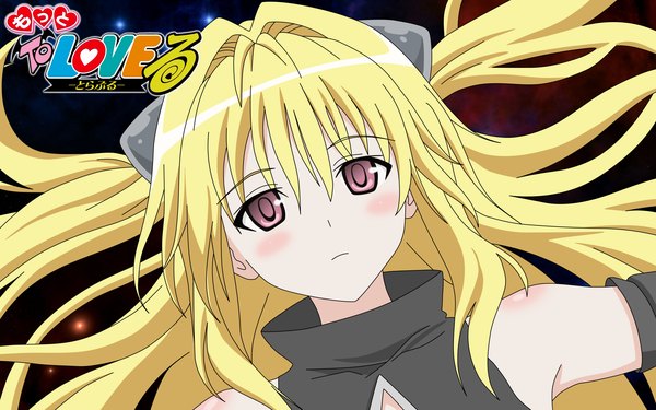Anime picture 2560x1600 with toloveru toloveru darkness xebec konjiki no yami long hair blush highres blonde hair red eyes wide image vector girl detached sleeves