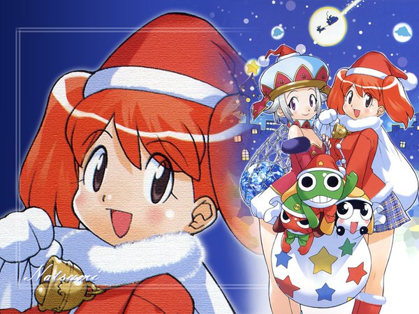 Anime picture 1024x768 with keroro gunsou sergeant keroro christmas tagme