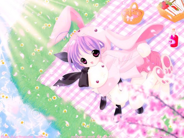 Anime picture 1280x960 with tokumi yuiko bunny girl picnic girl tagme
