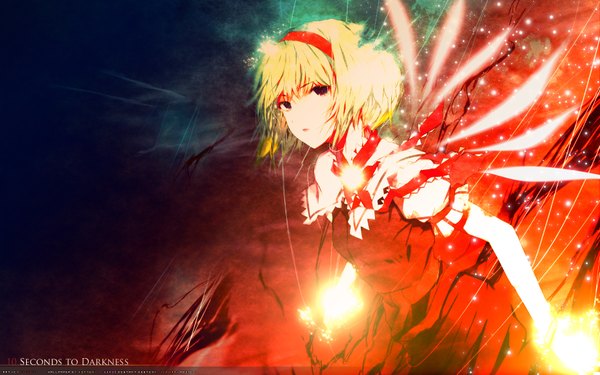 Anime picture 1920x1200 with touhou alice margatroid fuyuno haruaki highres blonde hair wide image girl wings