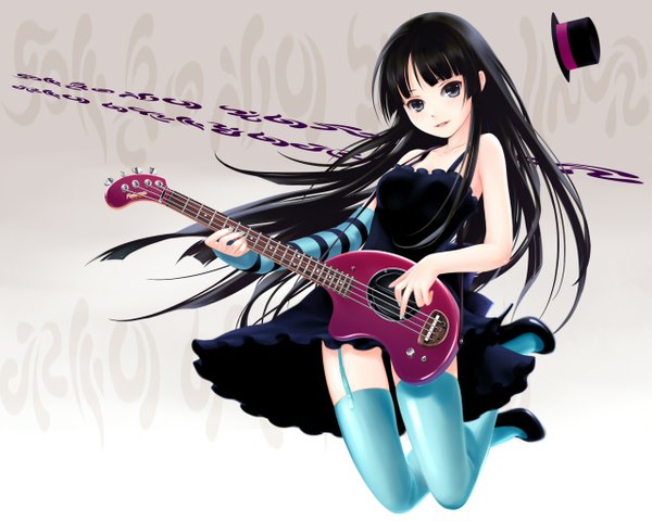 Anime picture 1280x1024 with k-on! kyoto animation akiyama mio garter straps guitar