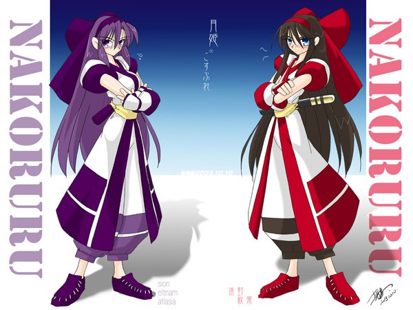 Anime picture 1024x768 with shingetsutan tsukihime samurai spirits melty blood type-moon nakoruru sion eltnam atlasia kieyza