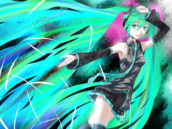 Anime picture 1024x768 with vocaloid hatsune miku girl