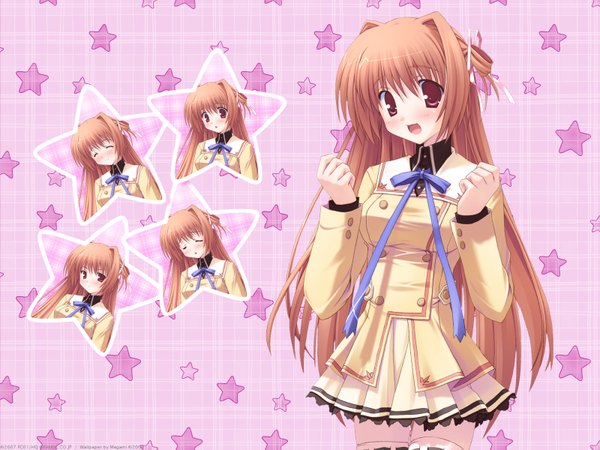 Anime picture 1600x1200 with pink background ribbon (ribbons) tagme kotone katsuhara