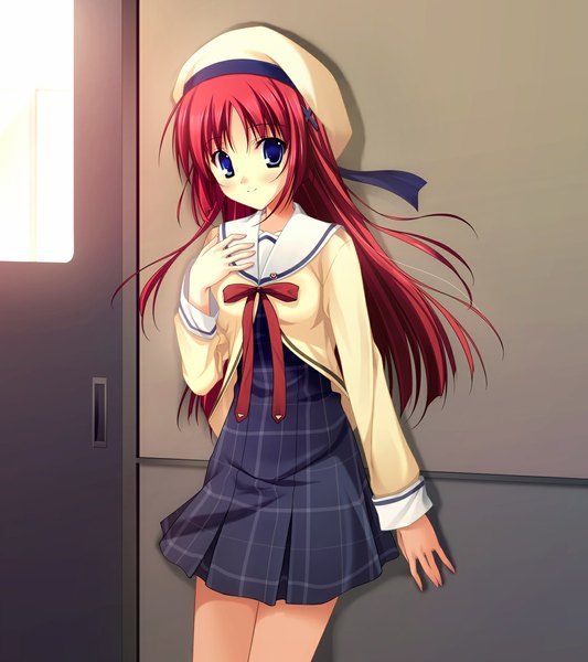 Anime picture 1024x1152 with da capo shirakawa kotori single long hair tall image blue eyes game cg red hair girl serafuku