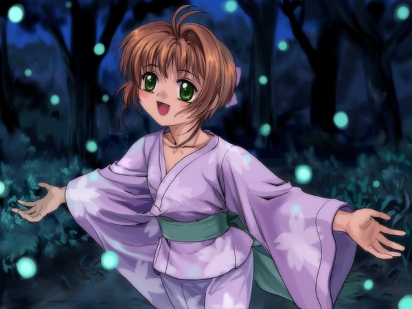 Anime picture 1280x960 with card captor sakura clamp kinomoto sakura mutsuki (moonknives) japanese clothes yukata