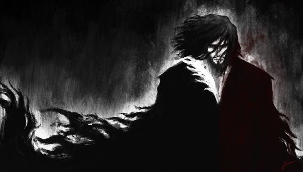 Anime picture 3500x2000 with bleach studio pierrot juha bach zachwish single highres short hair black hair wide image traditional clothes japanese clothes black eyes black background monochrome boy cloak beard mustache