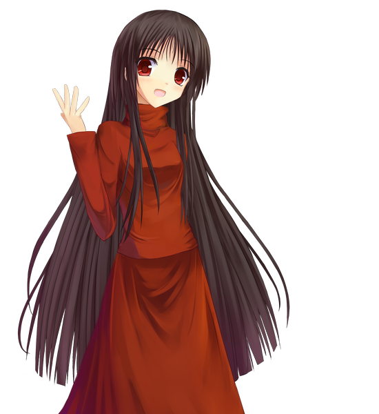 Anime picture 2098x2288 with f.e.a.r. alma (f.e.a.r.) niboss single long hair tall image highres open mouth black hair red eyes transparent background girl skirt