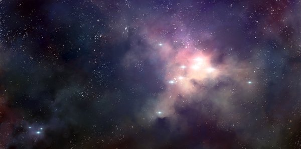 Anime picture 1200x595 with mary (pixiv) wide image space fog star (stars) galaxy