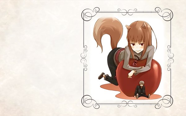 Anime picture 1680x1050 with spice and wolf horo craft lawrence wide image apple