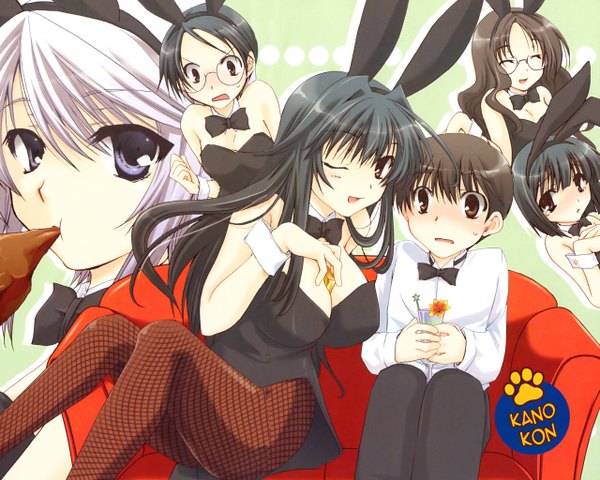 Anime picture 1280x1024 with kanokon light erotic bunny girl girl bunnysuit tagme