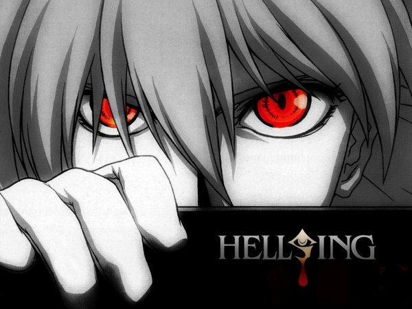 Anime picture 1024x768 with hellsing seras victoria red eyes close-up tagme