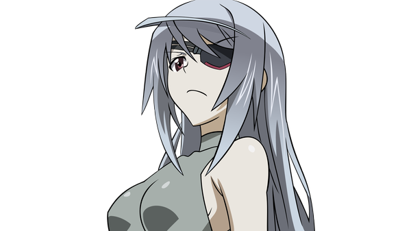 Anime picture 4000x2250 with infinite stratos 8bit laura bodewig single long hair highres red eyes wide image absurdres silver hair grey hair transparent background vector girl bodysuit eyepatch