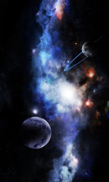 Anime picture 1500x2500 with original tadp0l3 tall image light no people scenic space star (stars) planet