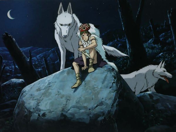 Anime picture 1024x768 with mononoke hime studio ghibli san moro no ichizoku tagme