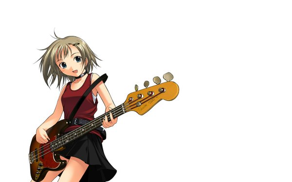 Anime picture 1440x900 with honda naoki wide image white background third-party edit extended guitar bass guitar