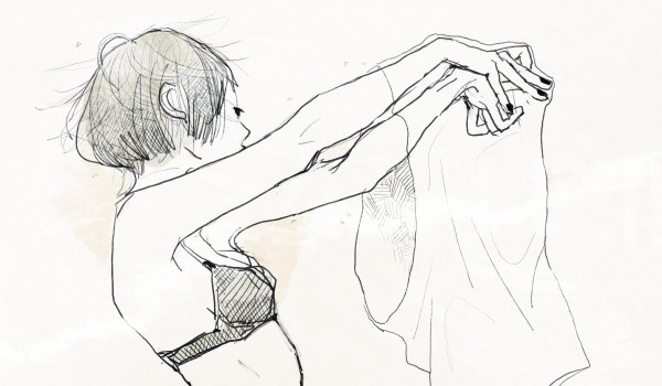 Аниме картинка 1200x700 с оригинальное изображение tae (artist) один (одна) короткие волосы лёгкая эротика широкое изображение белый фон лак на ногтях профиль монохромное эскиз рисунок девушка руки