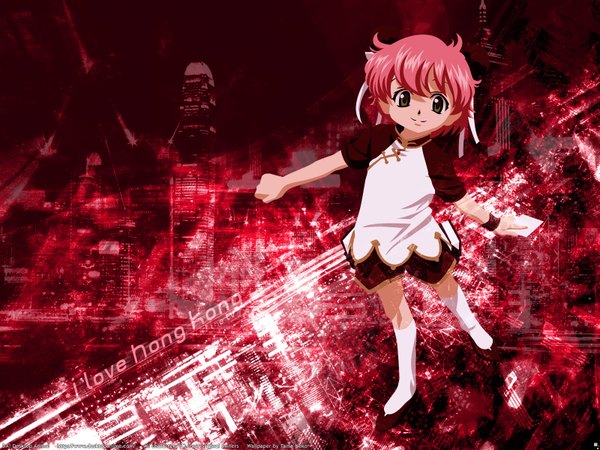 Anime picture 1600x1200 with read or die j.c. staff red background chibi girl