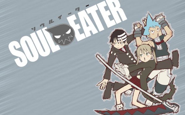 Anime picture 1440x900 with soul eater studio bones maka albarn death the kid black star wide image multicolored hair two-tone hair streaked hair spiked hair tagme