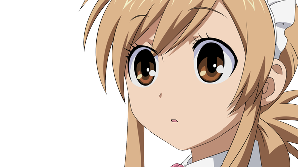 Anime picture 1920x1080 with nyan koi mizuno kaede highres short hair blonde hair wide image brown eyes close-up transparent background face vector girl bonnet