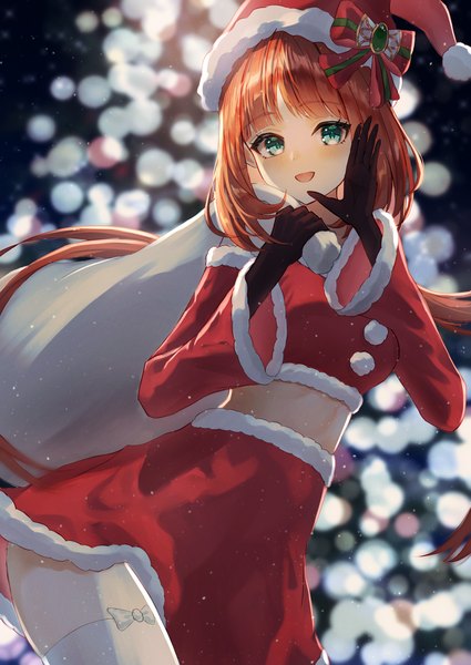 Anime picture 2508x3541 with genshin impact nilou (genshin impact) mashuro single long hair tall image looking at viewer blush fringe highres open mouth smile twintails red hair blunt bangs aqua eyes night wide sleeves midriff night sky